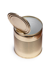Opened empty tin can