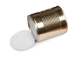 Opened empty tin can