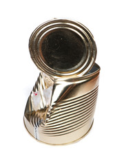 Opened empty tin can