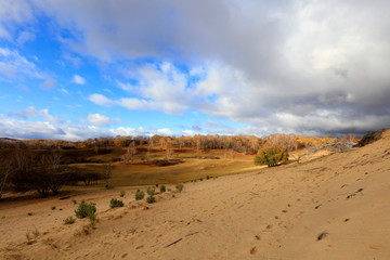 natural scenery of the princess lake of Ulan cloth in Inner Mongolia