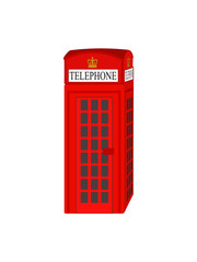 Traditional London Traditional Red Telephone Booth - Detailed Vector Graphic