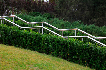 stainless steel balustrade in the park