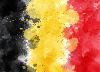 Abstract watercolor flag of Belgium
