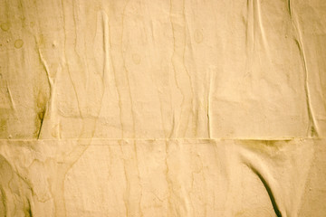 Blank beige brown creased crumpled paper texture background old grunge ripped torn vintage collage posters placard wrinkled surface