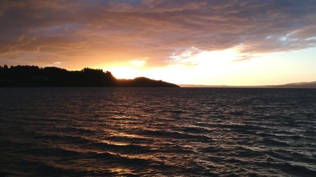 Sunset at Puc&oacute;n - Villarica Lake