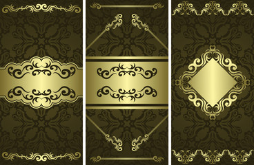 Set of for cover, cards, invitations, posters, banners. Vintage luxury design