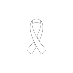 breast cancer awareness ribbon. flat vector icon - obrazy, fototapety, plakaty