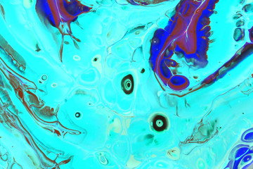 Abstraction of aquamarine paint