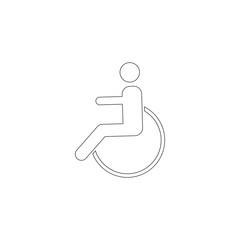 disabled man. flat vector icon