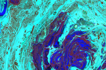 Abstraction of aquamarine paint