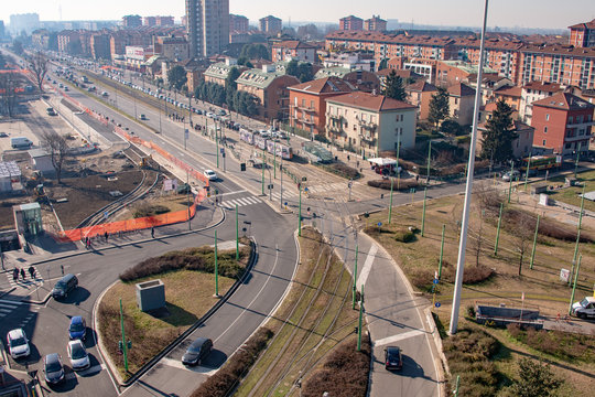 Milano: veduta aerea di Piazza Abbiategrasso viale dei Missaglia