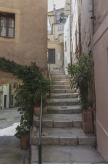 Fototapeta na wymiar Mentone Roquebrune Cap Martin vie del borgo