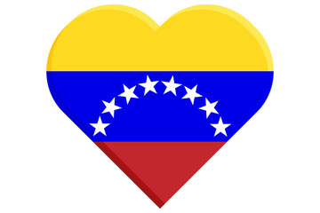 Corazón con bandera de Venezuela.