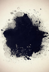 Obraz premium black abstract watercolor drawing on a paper image 