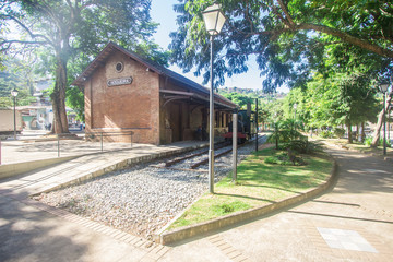 Fototapeta na wymiar Train Station in Nogueira, Itaipava, Petropolis in Rio de Janeiro - Brazil