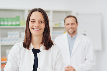 Fototapeta premium Happy smiling female pharmacist