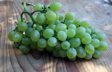 Grapes on a wooden table