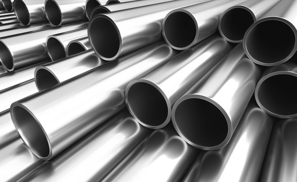 Set of steel pipes.