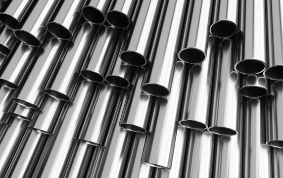 Set of steel pipes.