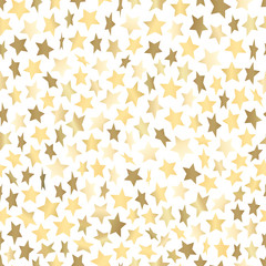 Golden stars abstract seamless backgrond. Vector template with golden stars