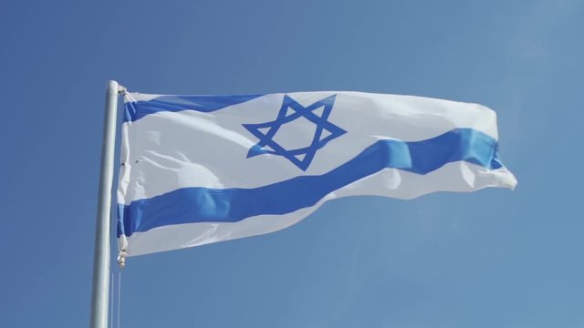 Flag of Israel moving in the wind