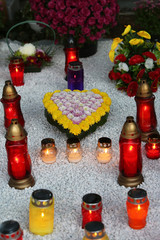 Zagreb cemetery Mirogoj on All Saints Day visited by thousands of people light candles for their deceased family members 