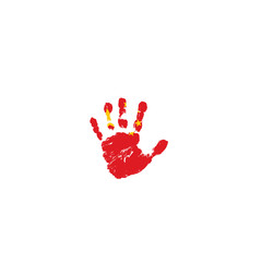 China flag and hand on white background. Vector illustration