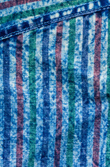 Blue washed faded jeans striped texture with seams