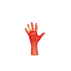 China flag and hand on white background. Vector illustration