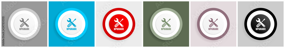 Leinwandbilder upgrade icon set, vector illustrations in 6 options for web design and mobile applications
