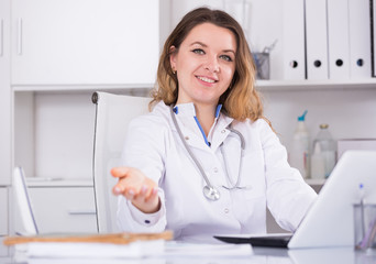 Smiling female medical working