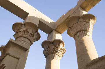 Detail of Trajan's Kiosk on Agilika island in temple of Isis from Philae , Egypt