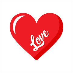 Heart icon. LOVE Happy Valentines day card