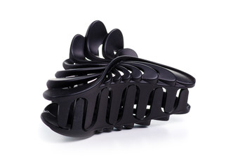 Black barrette beauty on white background isolation