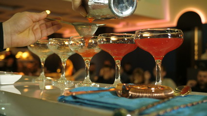the process of making cocktails, bar, restaurant