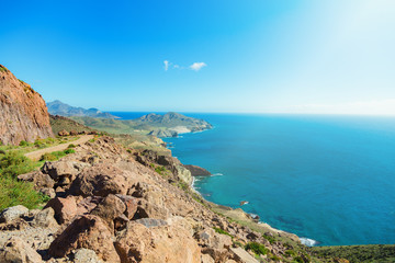 Rocky coast of Spain, natural Park of Cabo de Gato
