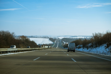 motorway autobahn winter