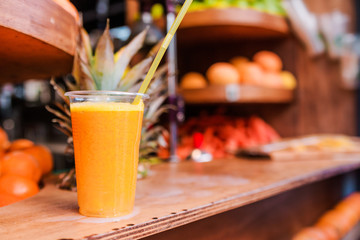 fresh fruit juice at the bar