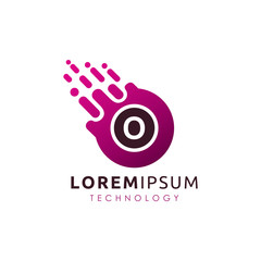 Dotted Techno O Letter Logo