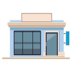 store shopping front cartoon