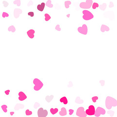 Hearts confetti flying vector background graphic design.