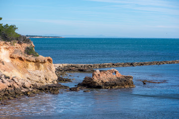 Fototapeta na wymiar Views of the coast of Ametlla on the Costa Daurada