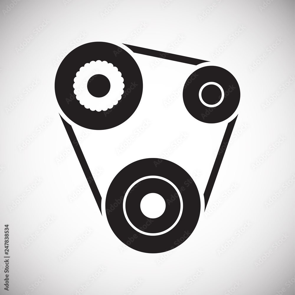 Poster car engine belt icon on white background for graphic and web design, modern simple vector sign. inte