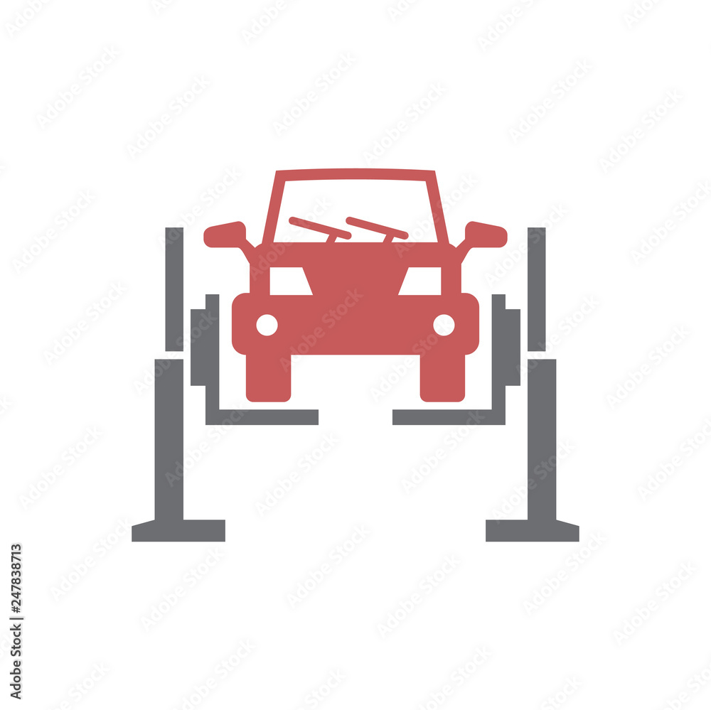 Poster car service icon on white background for graphic and web design, modern simple vector sign. internet