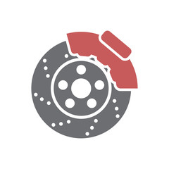 Car brake disc icon on white background for graphic and web design, Modern simple vector sign. Internet concept. Trendy symbol for website design web button or mobile app