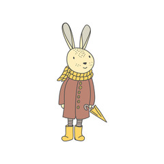 Fototapeta premium Funny bunny character in cartoon style