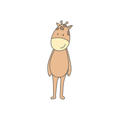Funny giraffe character in cartoon style