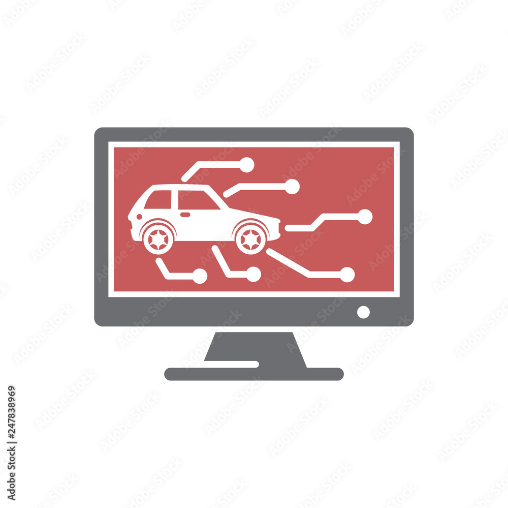 Poster car service icon on white background for graphic and web design, modern simple vector sign. internet
