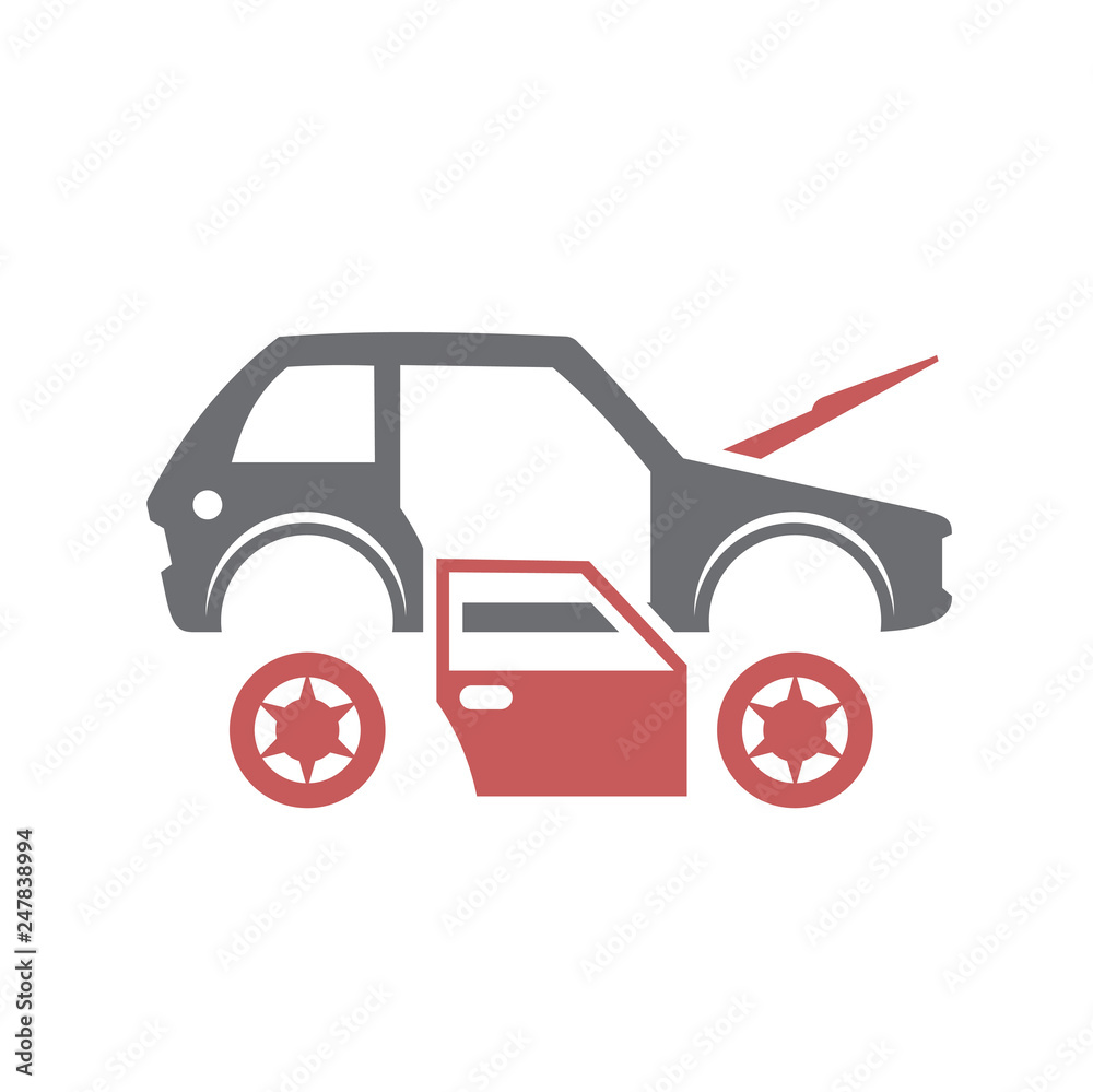 Poster car breakdown icon on white background for graphic and web design, modern simple vector sign. intern