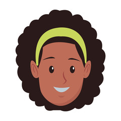 young woman face cartoon